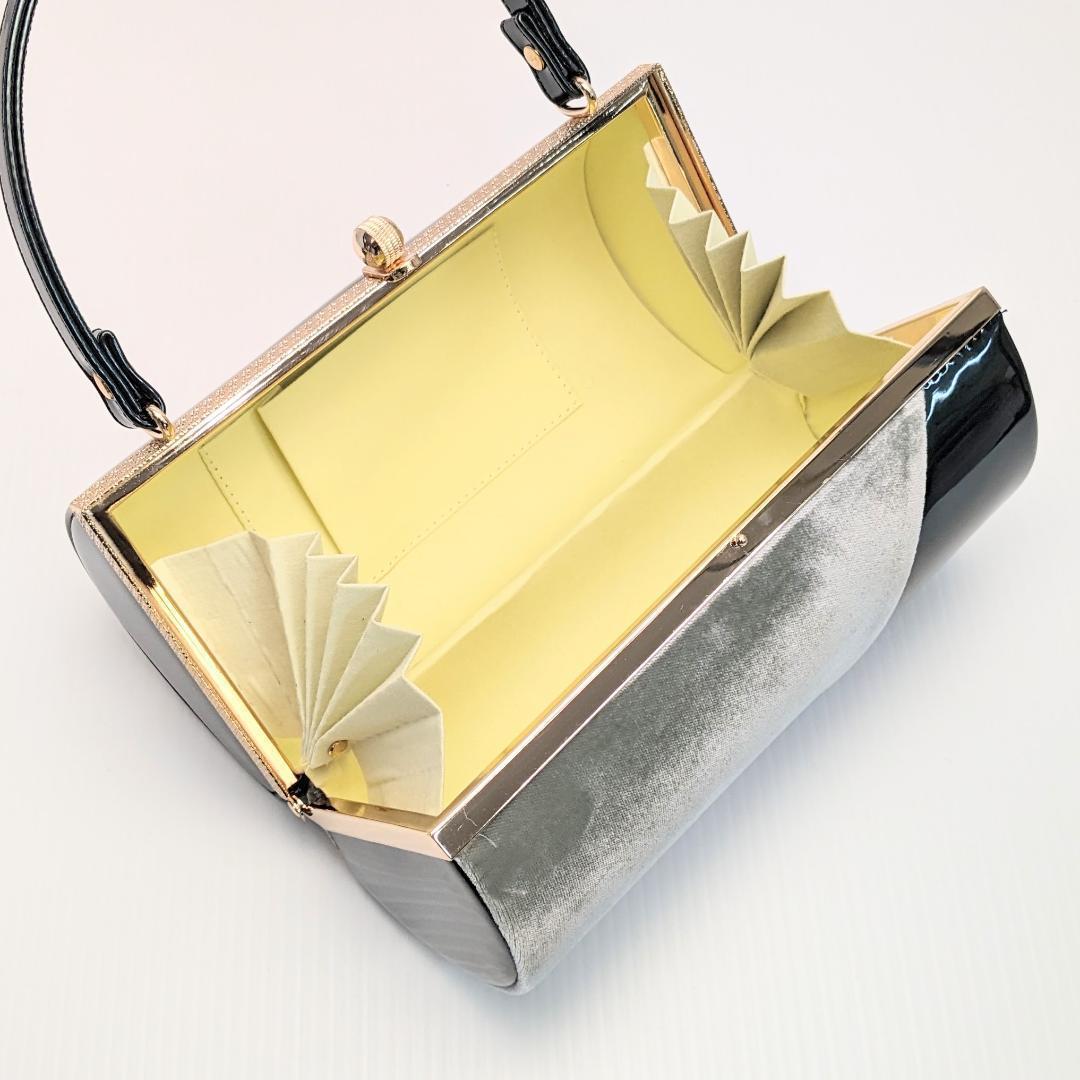 ベロア 3枚芯 ハイヒール 草履バッグ セット グリーン w64-3