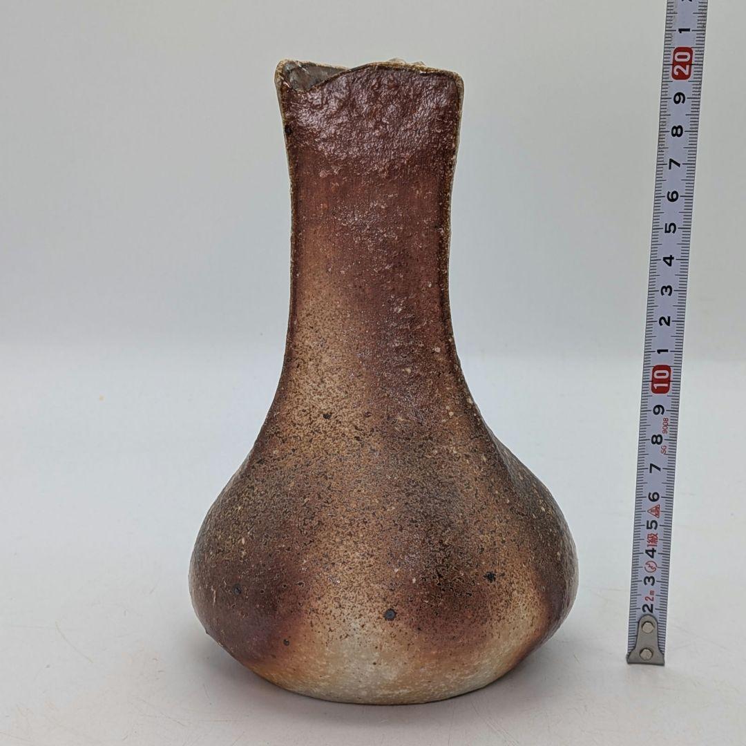 井出克幸 焼〆瓶 共箱共布栞 花瓶 花入 花器 フラワーベース 置物 花生 茶陶