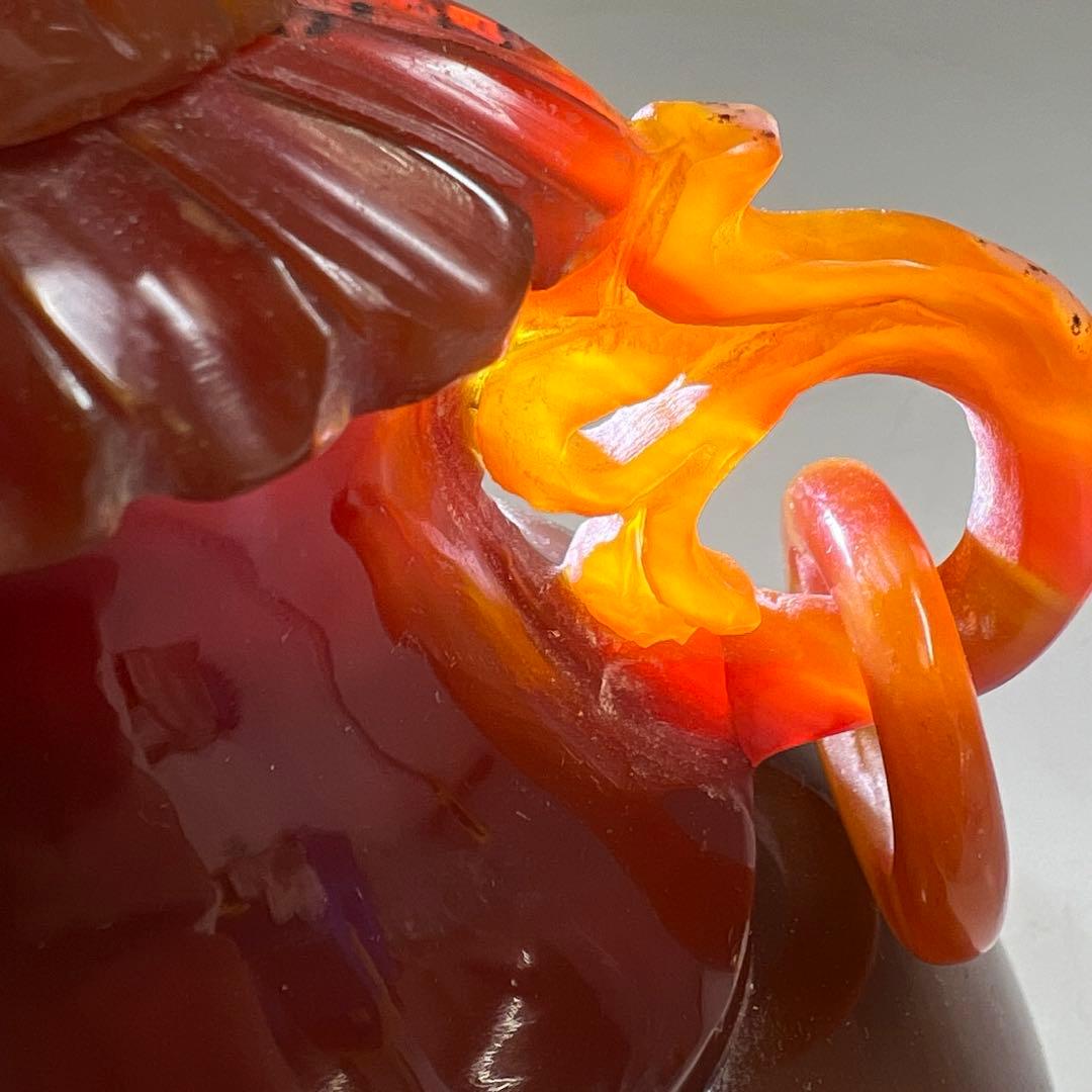 中国美術　本黄瑪瑙　香炉　1796g トヒサ　東な8-0121☆2F