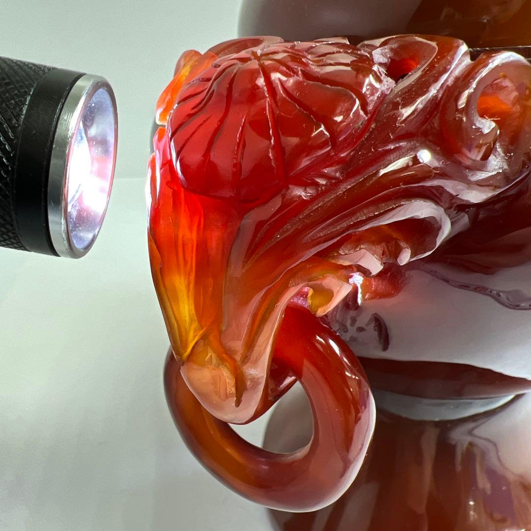 中国美術　本黄瑪瑙　香炉　1796g トヒサ　東な8-0121☆2F