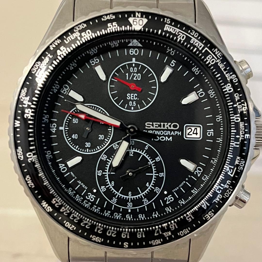 SEIKO 7T92-0CF0 フライトマスター　クロノグラフ 電池交換済み
