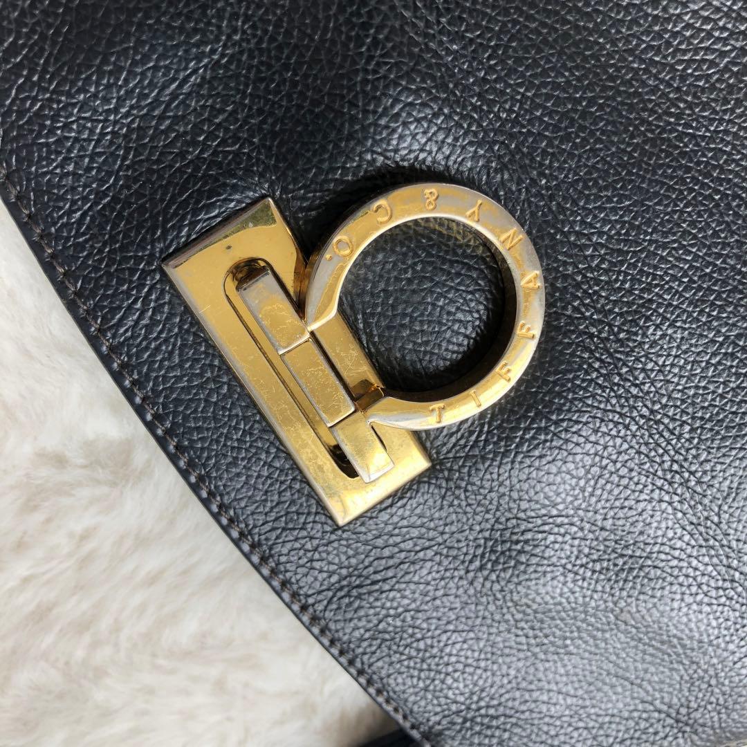 【美品】Tiffany ティファニー　レザー　ショルダーバッグ　ハンドバッグ