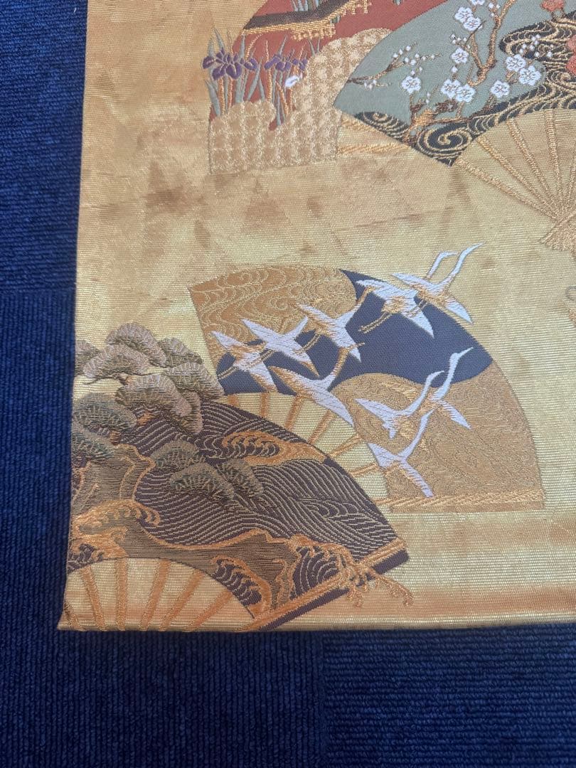 2669袋帯 古代彫金紋 西陣織 金糸　高級上質上品　約440cm 未使用