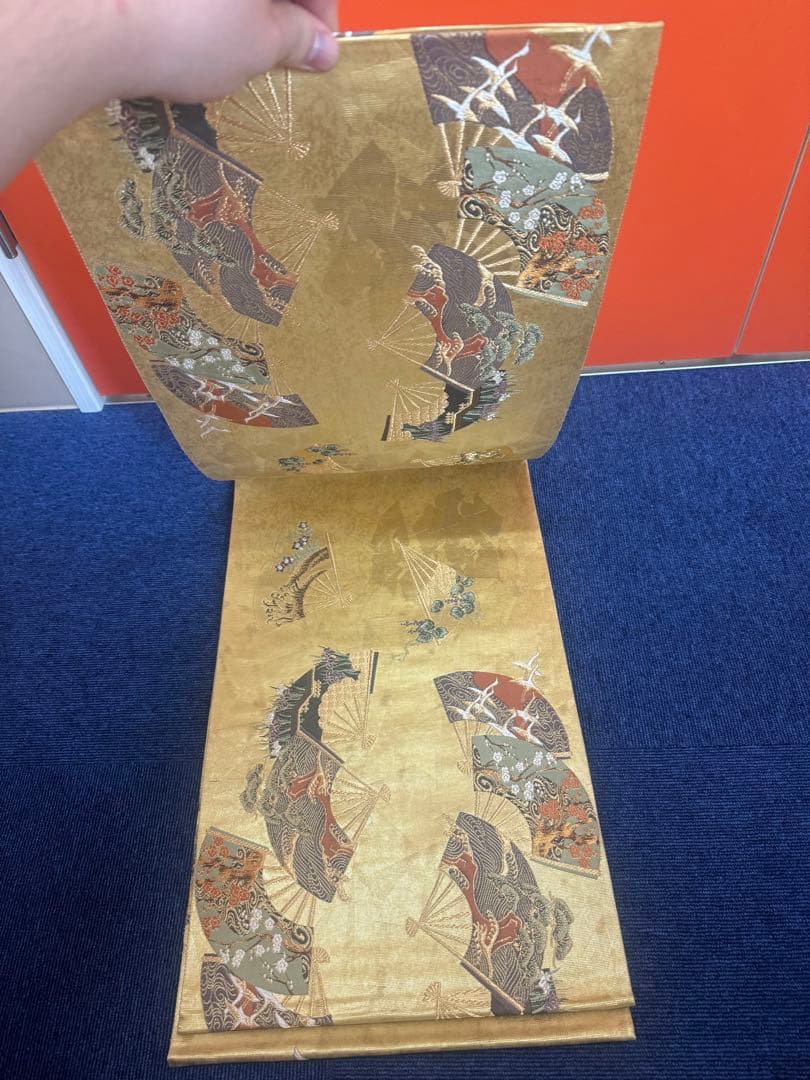 2669袋帯 古代彫金紋 西陣織 金糸　高級上質上品　約440cm 未使用