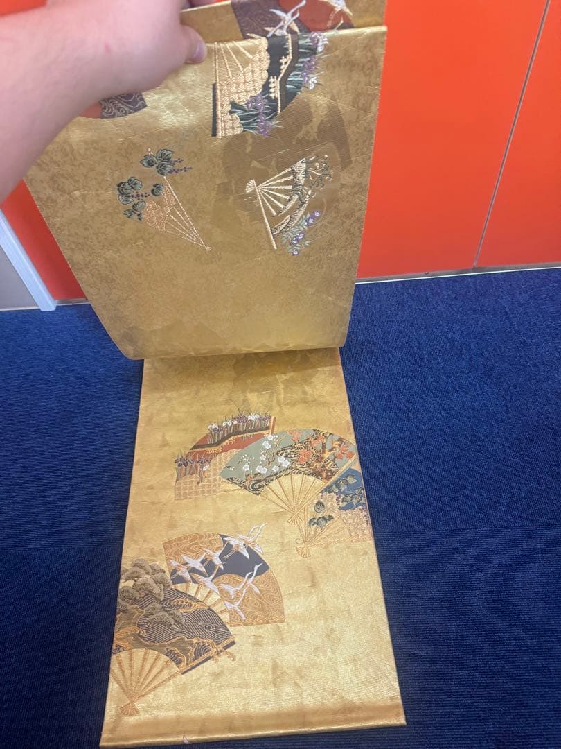 2669袋帯 古代彫金紋 西陣織 金糸　高級上質上品　約440cm 未使用