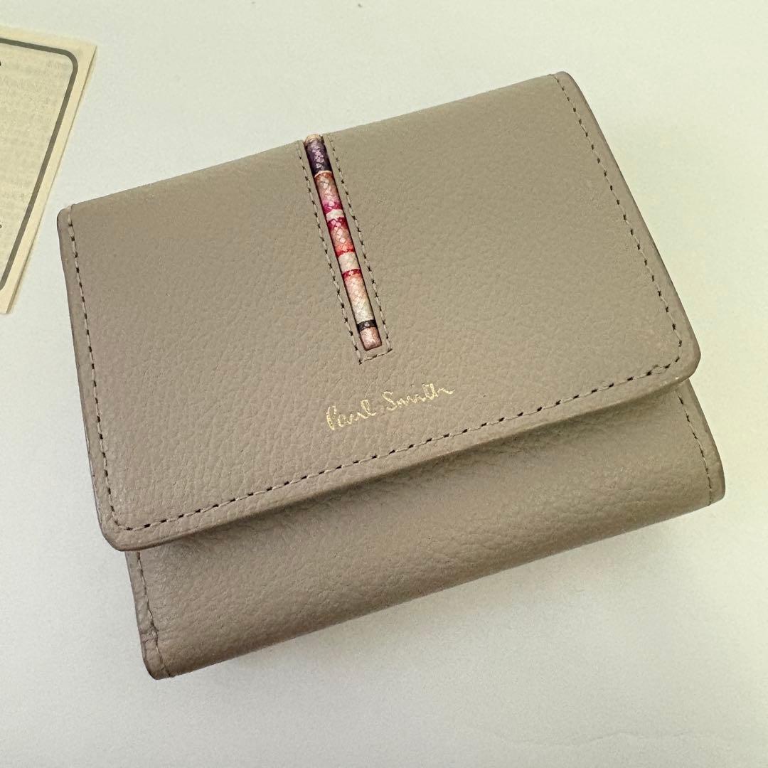 インセットクロスオーバーストライプ 三つ折財布 ポールスミス