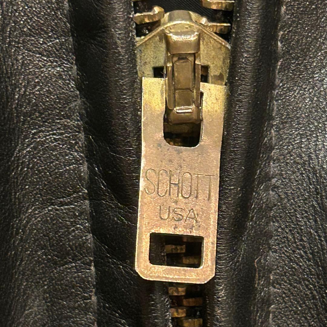 schottショット　643 シングルライダース　襟付き　レザージャケット36