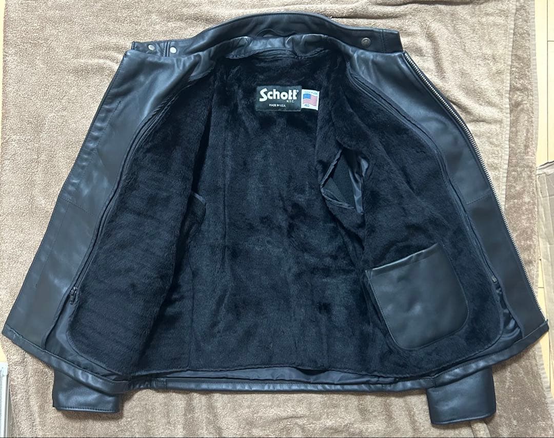 【美品】schott 641 シングルライダース サイズ40 ステアハイド