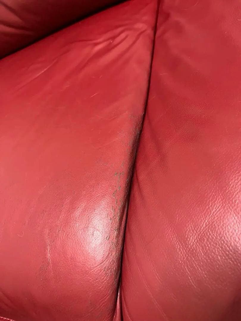 ●期間限定●赤いレザーコーナーソファ