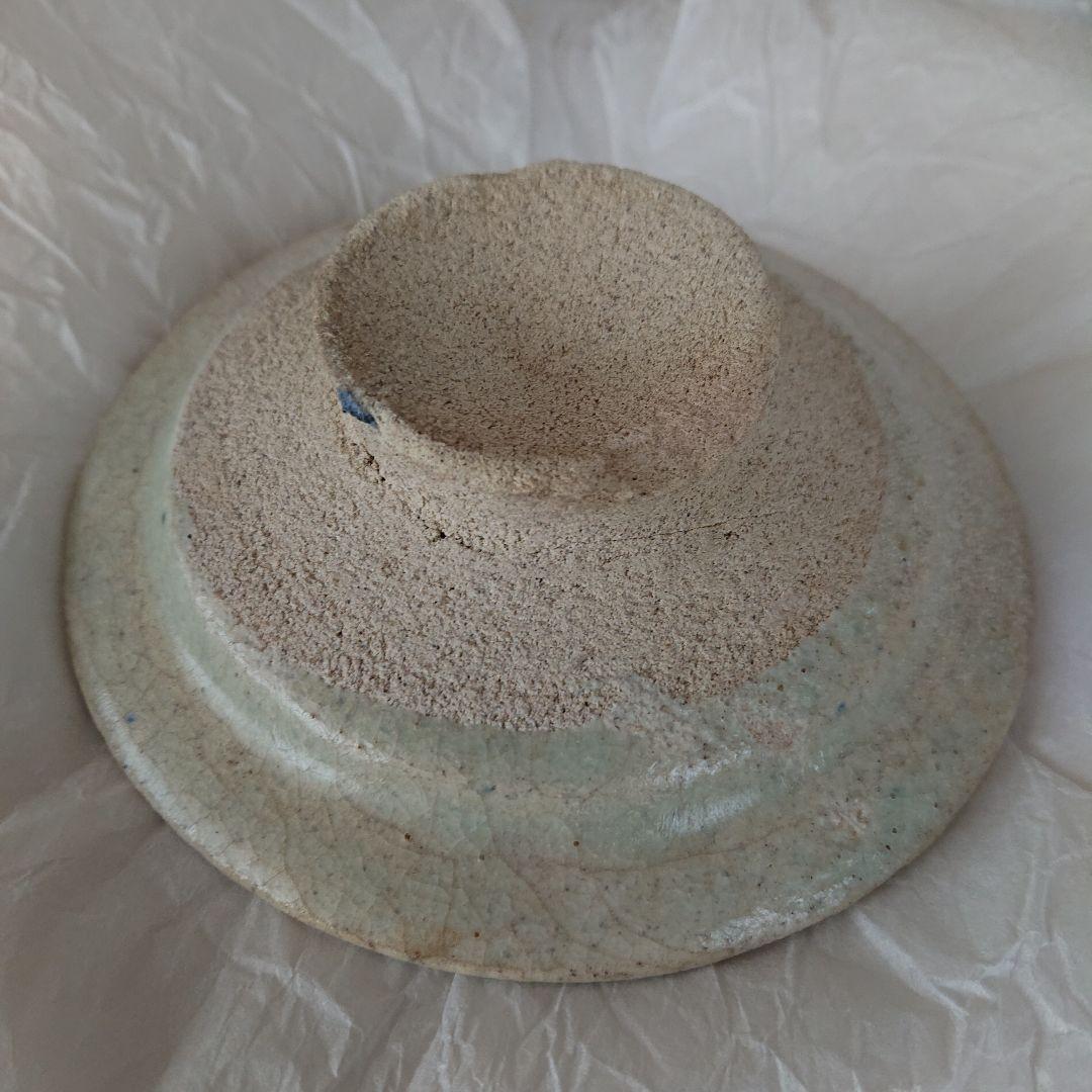 ペルシャ陶器　波斯白地藍線小皿