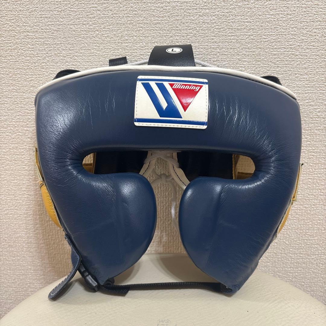 Lサイズ　ウイニング　ヘッドギア　winning ネイビー/ゴールド