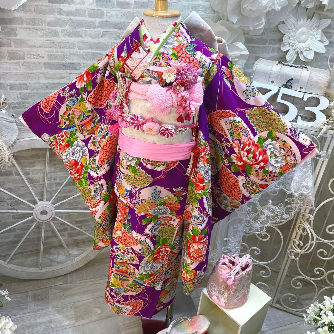 にゃんこ★アンティーク七五三着物セット★3歳用