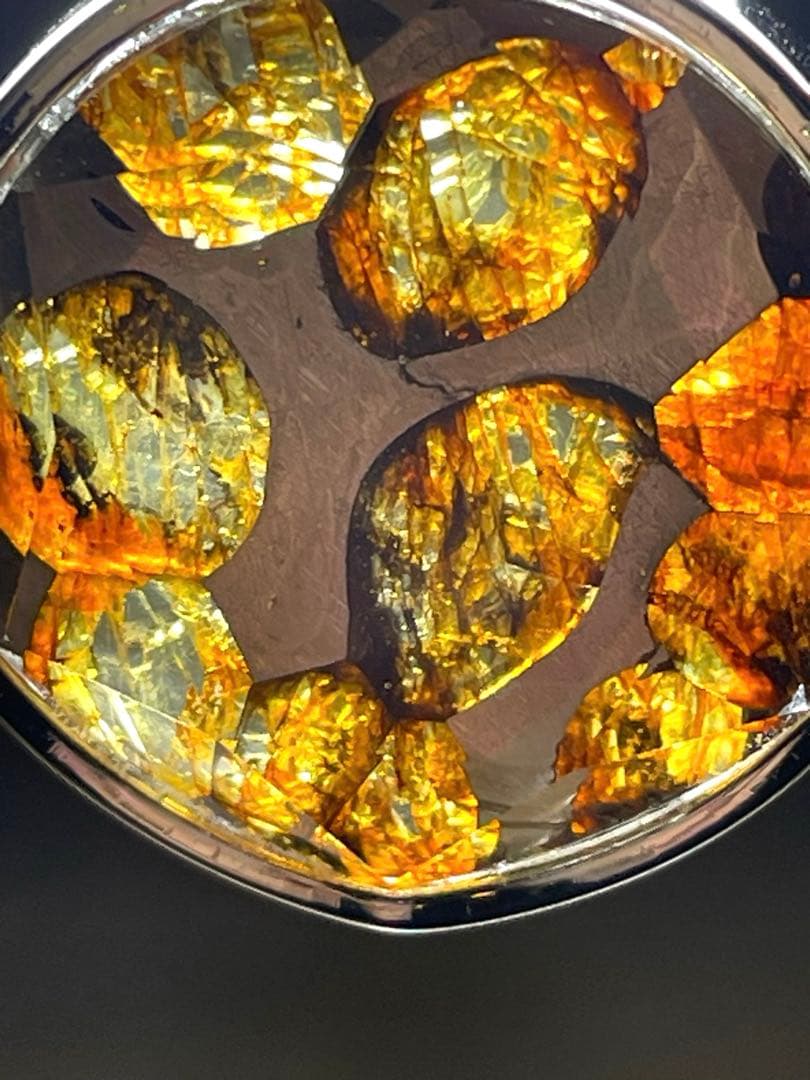 【新入荷】パラサイト隕石ペンダントトップ（新品未使用）鑑定書付き六芒星セリコ隕石