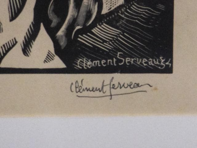 クレマン・セルヴォー　直筆サイン『裸婦』木版画 1934年 0407T