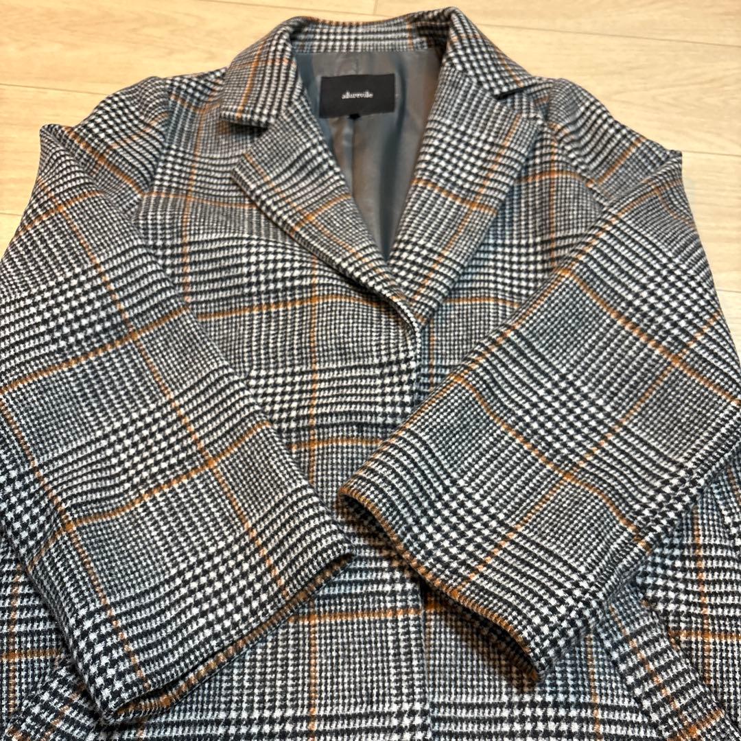 allureville タータンチェックコート　美品⭐️