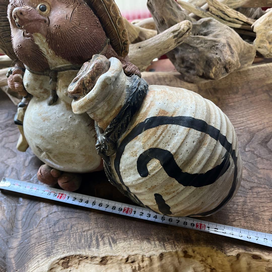 信楽焼／たぬき／骨董／希少／アンティーク／ヴィンテージ／31cm／難あり