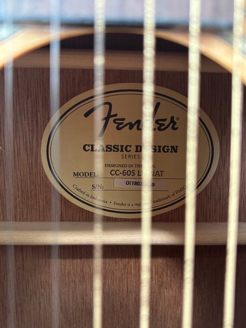 【◎希少•美品】Fender アコースティックギター CC-60S 左利き用