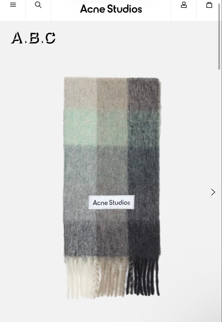 【即購入OK】Acne Studious モヘアチェックスカーフ マフラー