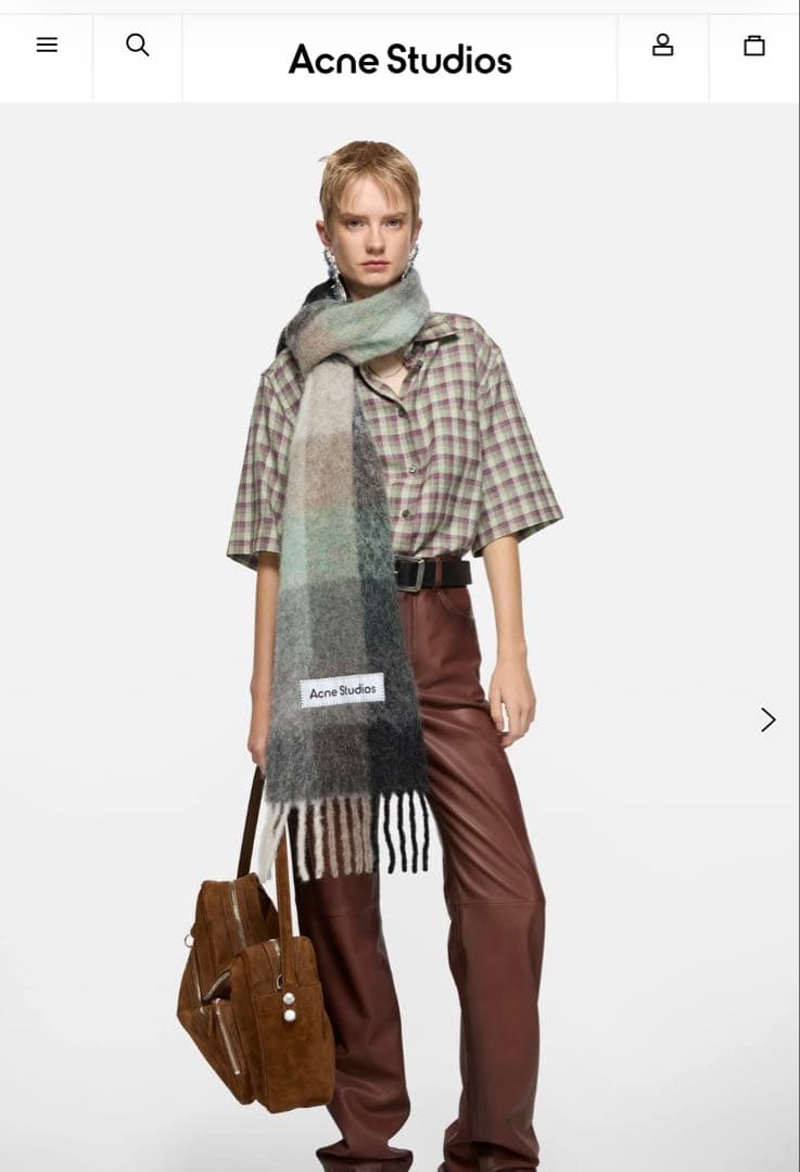 【即購入OK】Acne Studious モヘアチェックスカーフ マフラー