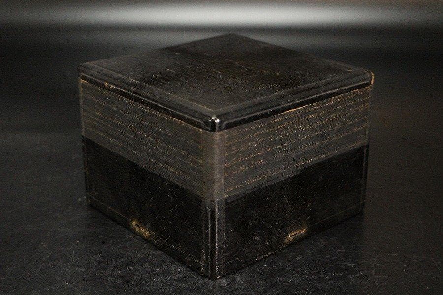 中国美術 青花 草花紋 四方 香合 蓋物 茶道具伝来 清 旧家蔵出