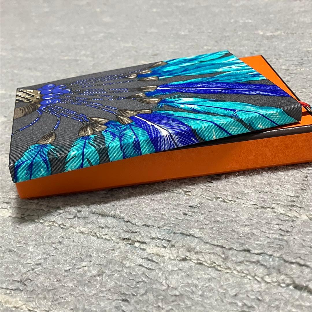 未使用！エルメス［ノート］シルク　メモ帳　ブラジル　羽根柄　しおり　HERMES