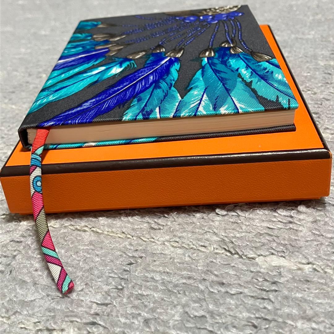 未使用！エルメス［ノート］シルク　メモ帳　ブラジル　羽根柄　しおり　HERMES
