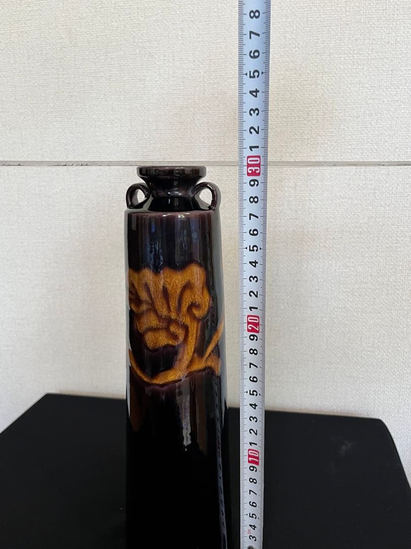 2代目 徳田八十吉  深厚燿変 耳付き 華生 T124 共箱 陶歴付