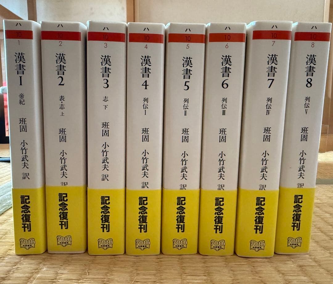 漢書 全8巻 記念復刊現代語訳　ソフトカバー