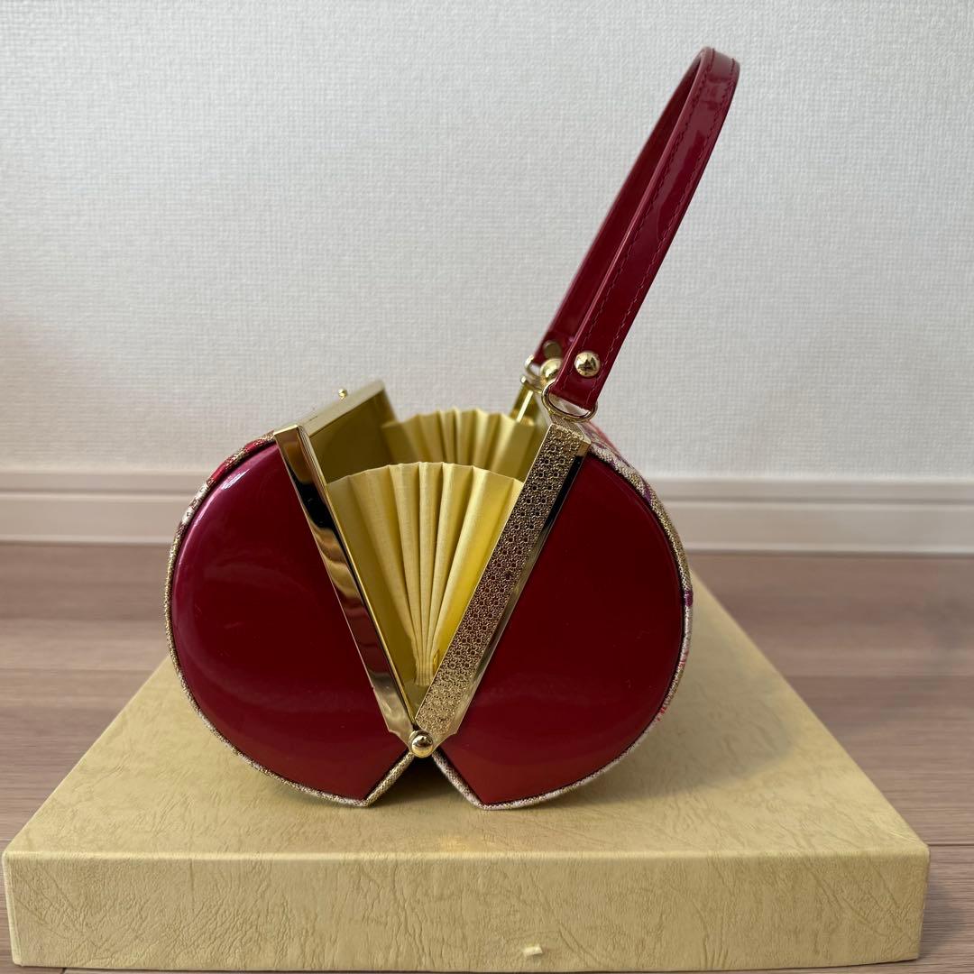 草履バッグセット 振袖 フォーマル 帯地 赤 金 桜 フリーサイズ