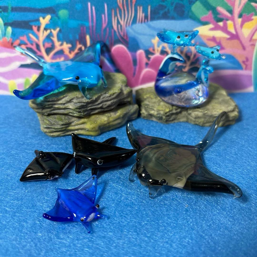マンタ　ガラス細工　ミニチュア