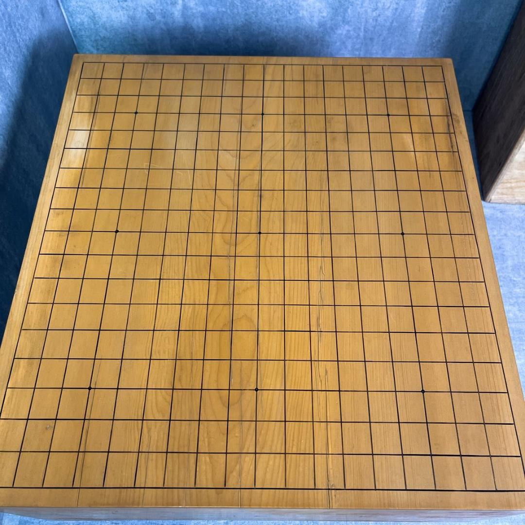 高級天然木 本榧 碁盤 ヘソあり 約5.6寸 蛤碁石 那智黒石 本カヤ 囲碁