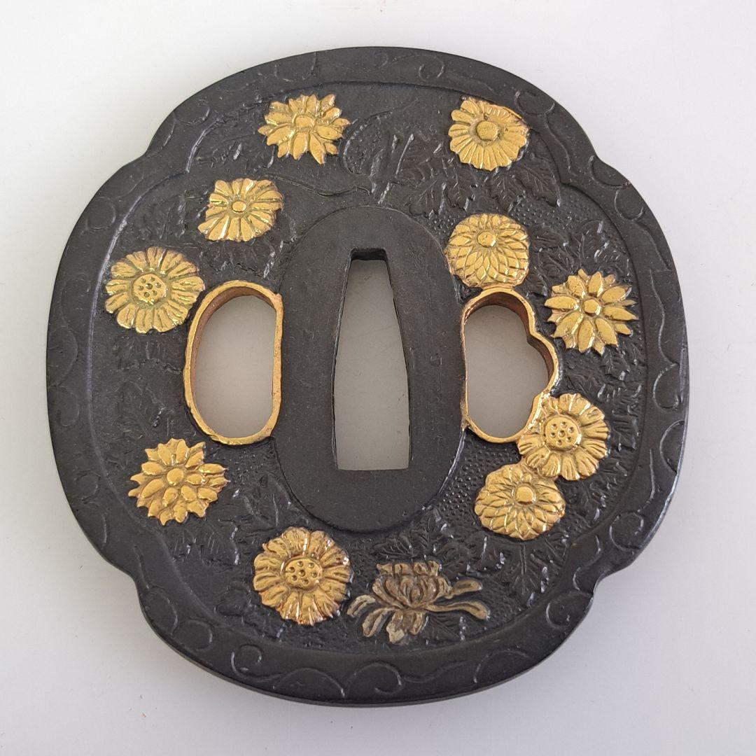 飾り鍔 3点セット 台付 透かし鍔 刀装具 Mナ