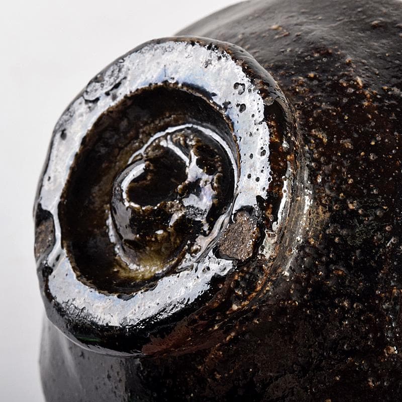 茶道具　十一代楽吉左衛門　慶入造　黒楽茶碗　夏茶碗　時代箱付　D　R7856