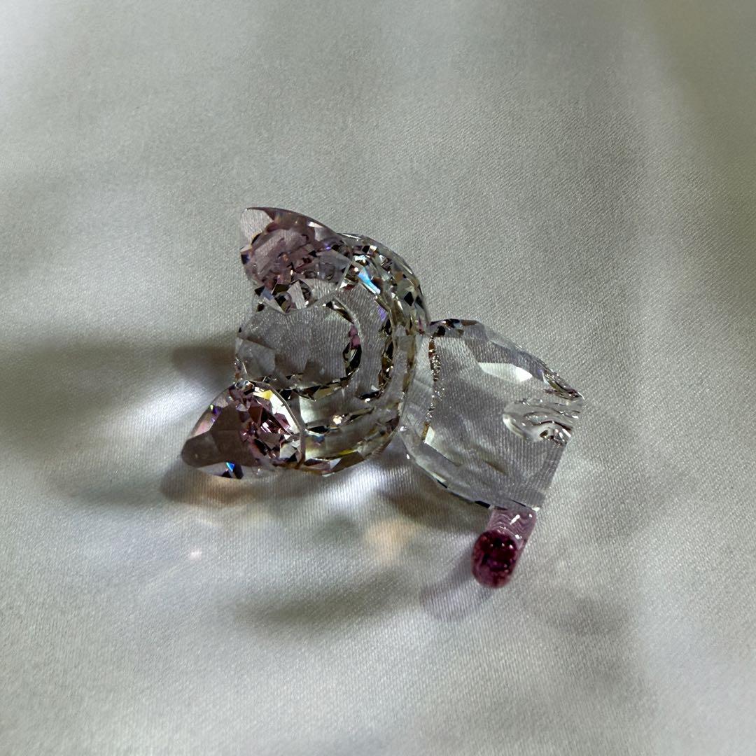 美品 スワロフスキー Kitten 猫 アメショー 蝶々 置物 オブジェ