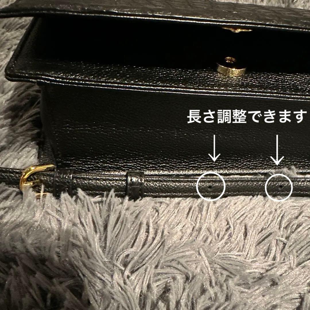 【美品】ボーグラン　クロコダイルショルダーバック　　ブラック