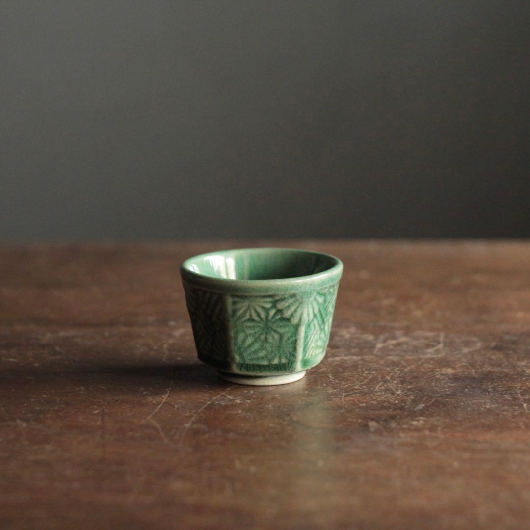 珉平焼 面取 盃 ぐい呑み 酒器 No.3 古道具 アンティーク