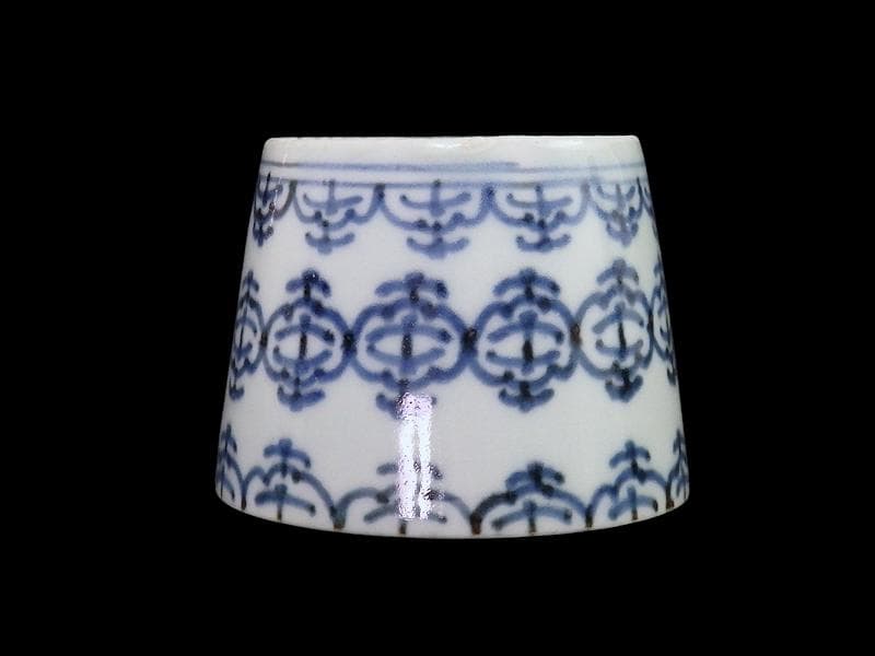 古伊万里　染付　瓔珞紋の図　蕎麦猪口　E695AS-CUo