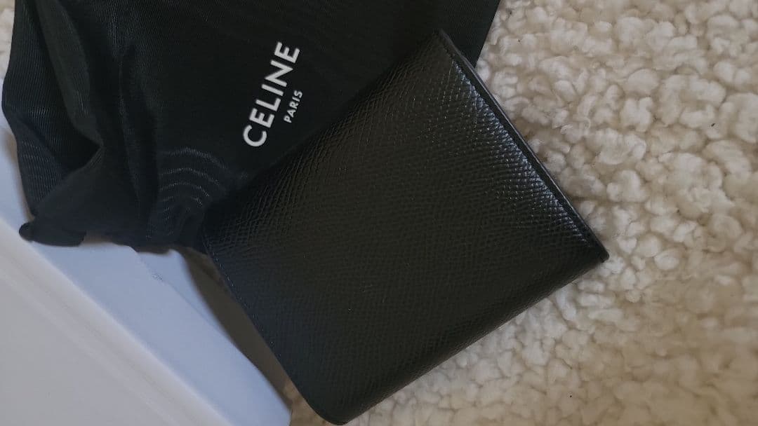 【美品】CELINE ブラック 三つ折り財布 保存袋付き