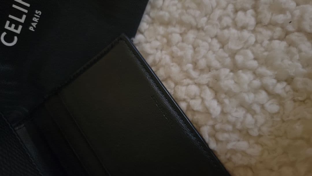 【美品】CELINE ブラック 三つ折り財布 保存袋付き