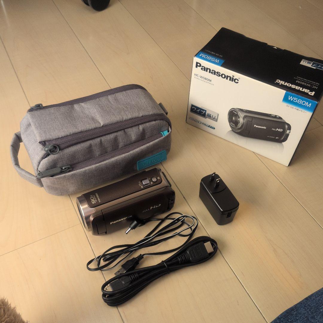 Panasonic HC-W580Mビデオカメラ ブラウン SDカードとケース付