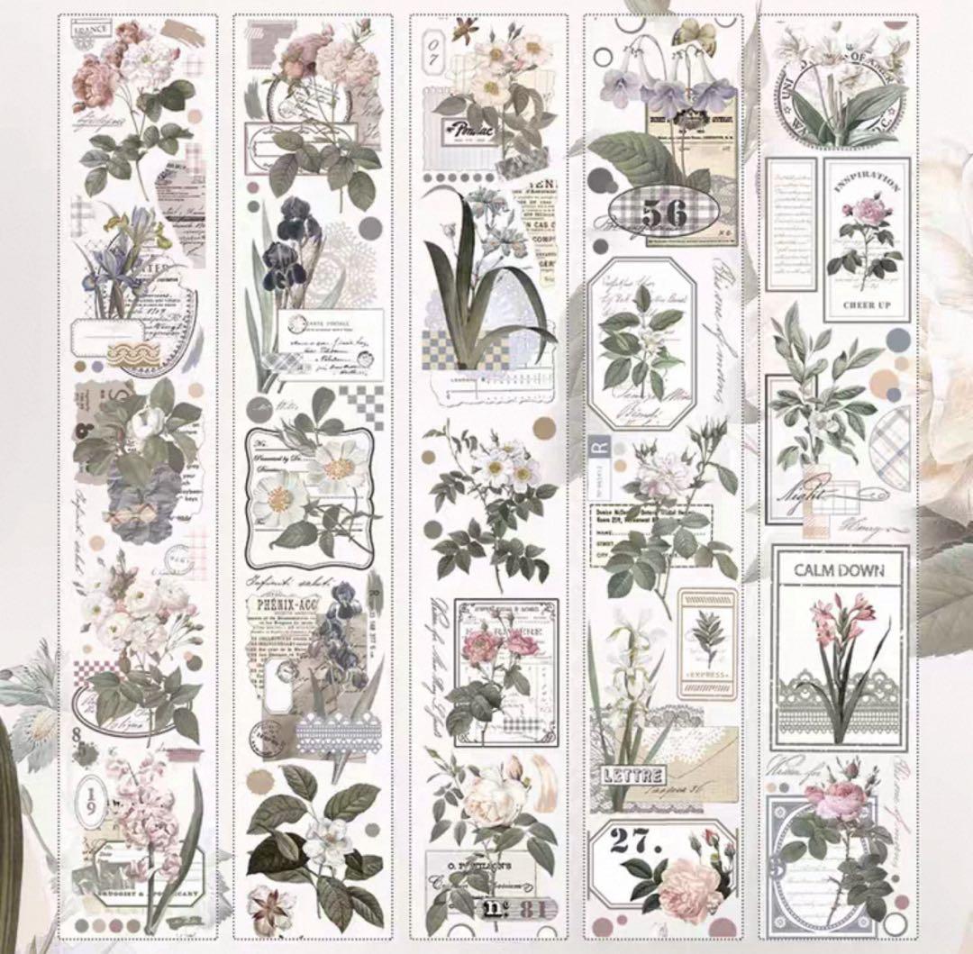 【新品未開封】海外マステ　12本　まとめ売り　花系　マスキングテープ