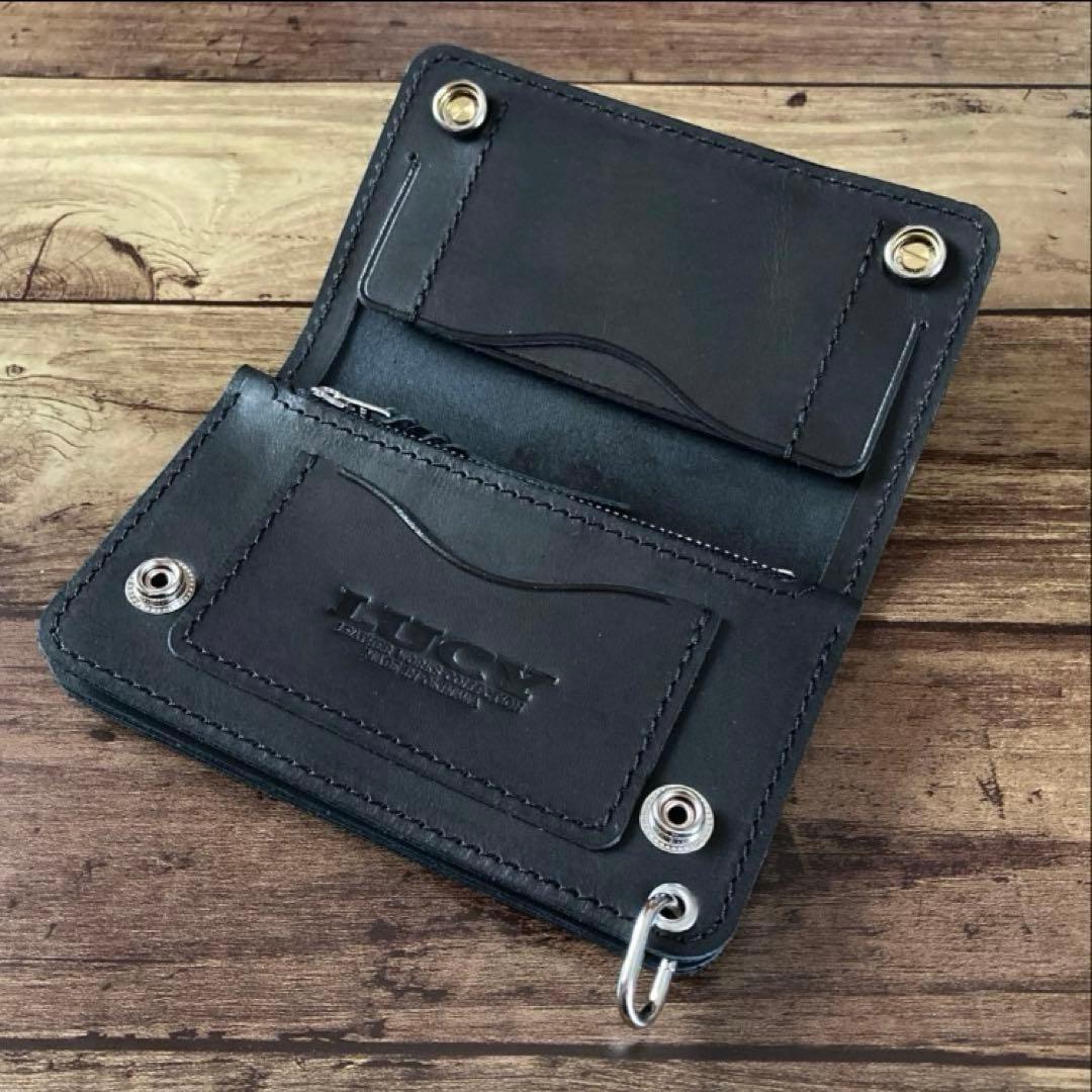 【まさる】COW CRUST クラストレザー トラッカーウォレット150