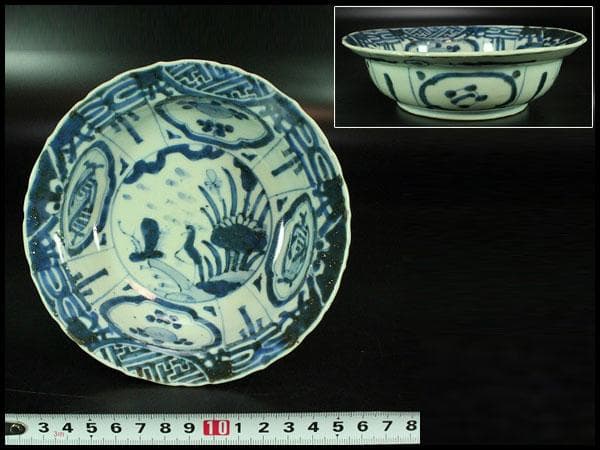 中国美術 芙蓉手 皿 φ15cm(K-XA717)