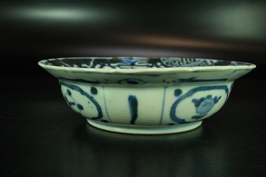 中国美術 芙蓉手 皿 φ15cm(K-XA717)