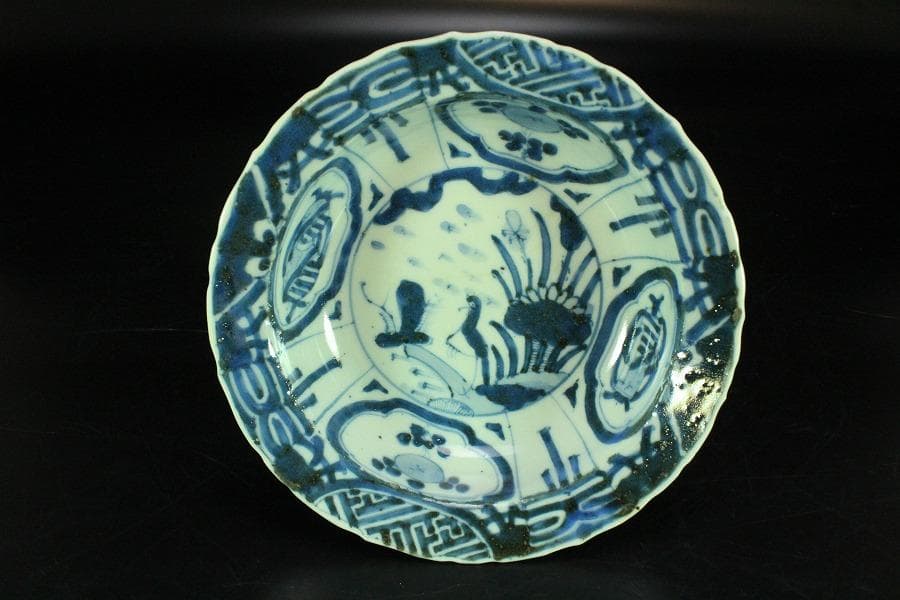 中国美術 芙蓉手 皿 φ15cm(K-XA717)