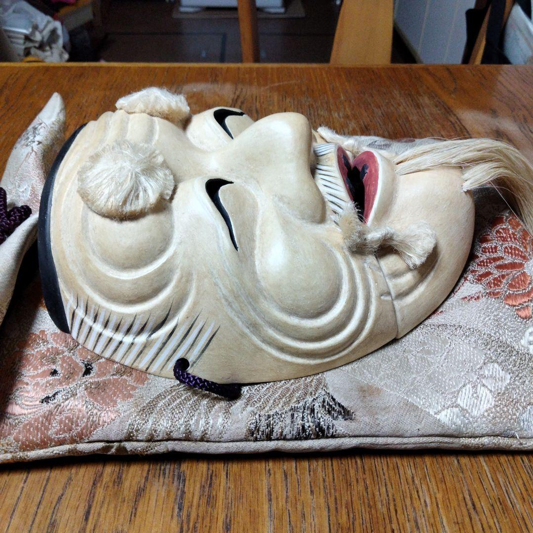 新春セール伝統的な能面 木製 翁