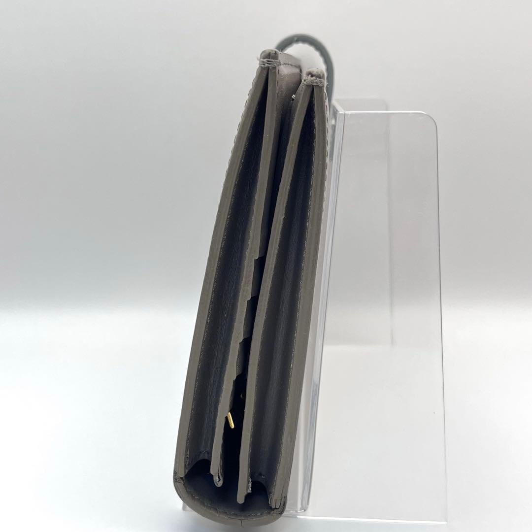 CELINE セリーヌ レザー ストラップ ラージ ウォレット グレージュ