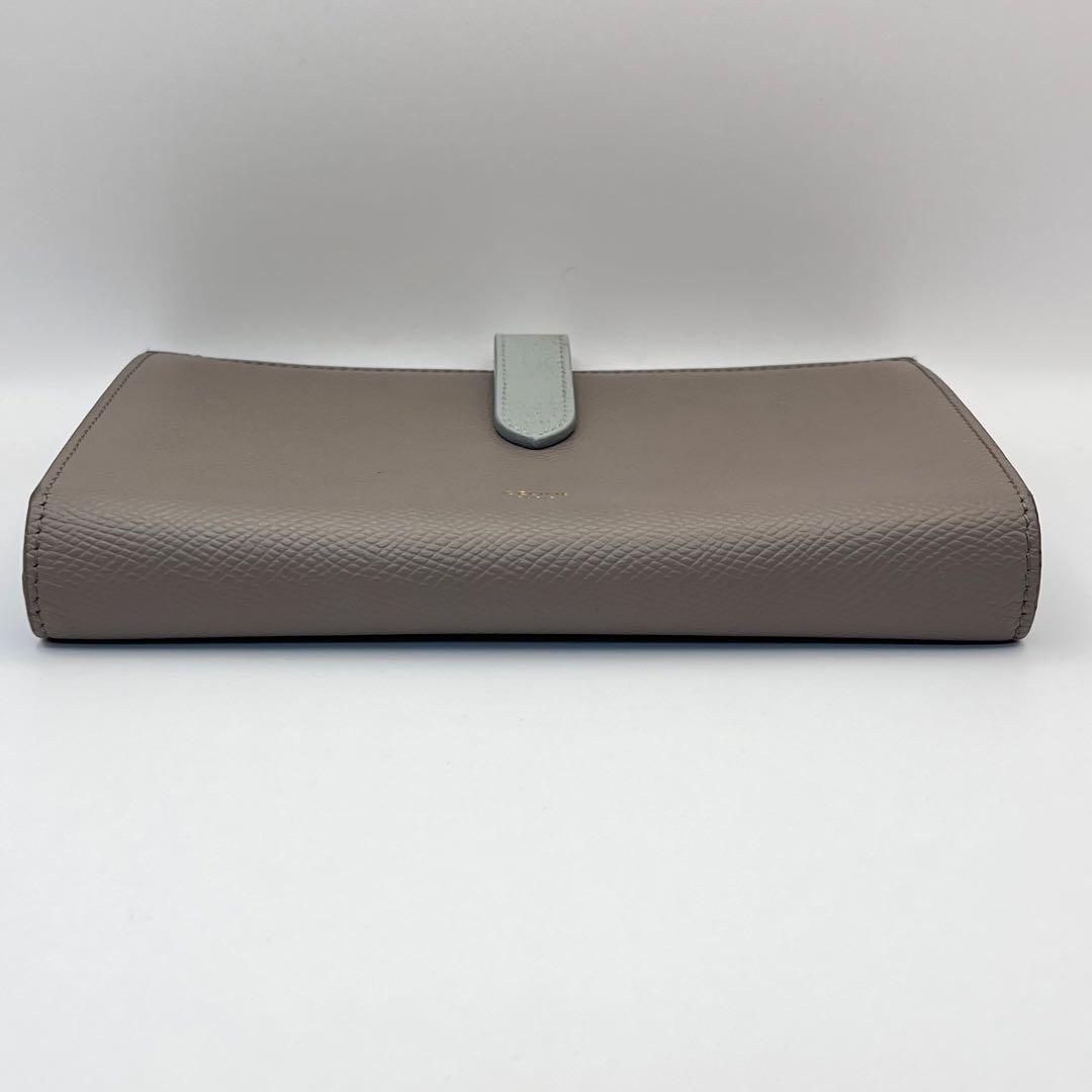 CELINE セリーヌ レザー ストラップ ラージ ウォレット グレージュ