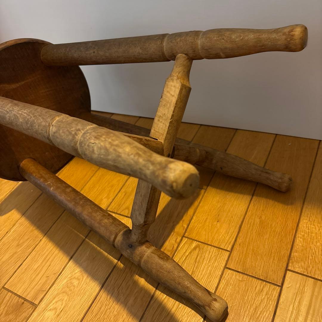 昭和 レトロ アンティーク スツール 丸椅子　木製　古家具　古道具　花台 飾台