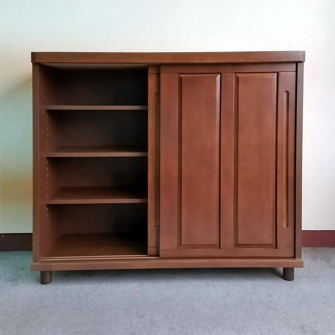 下駄箱 引戸 幅120cm 日本製 シューズボックス ランタナ120 ブラウン